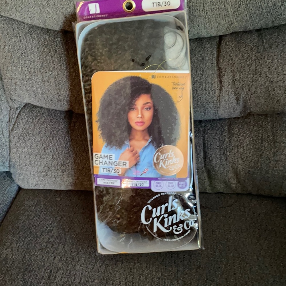 Lace front wig kinky curly 1b/30